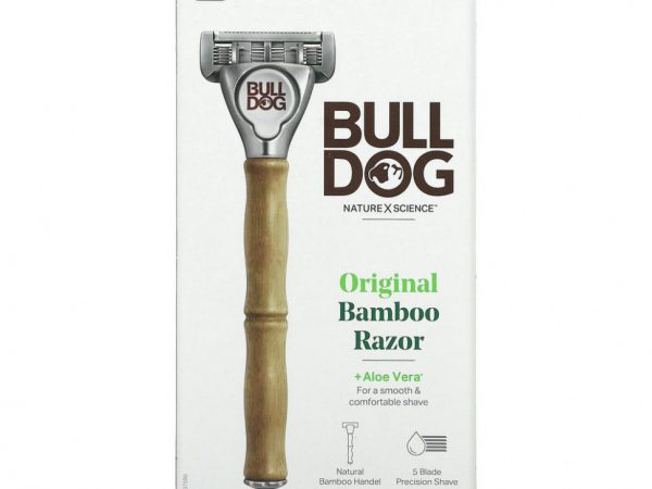 Bulldog Skincare For Men, Оригинальная бамбуковая бритва, 2 картриджа с 5 лезвиями