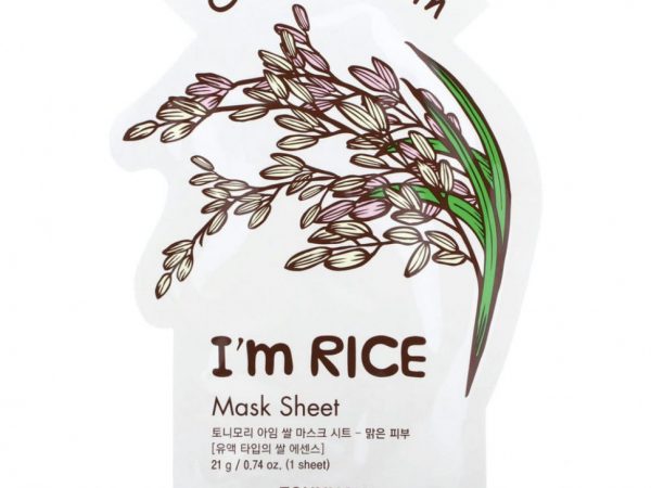 Tony Moly, I'm Rice, тканевая маска для чистой кожи, 1 шт., 21 г (0,74 унции)