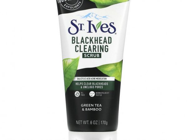 St. Ives, Скраб с зеленым чаем и бамбуком, очищение от угрей, 6 унций (170 г)