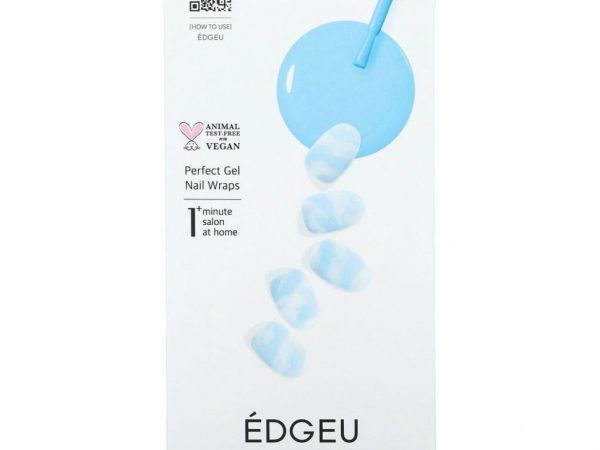 Edgeu, Perfect Gel Nail Wraps, ENA445, Cloudy Neon Glow, набор из 16 полосок