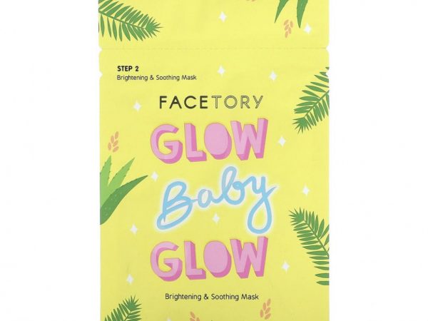 FaceTory, Glow Baby Glow, 2-этапная осветляющая и успокаивающая маска, 1 набор, 26 г (0,92 жидк. Унции)