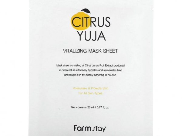Farmstay, Citrus Yuja, омолаживающая тканевая маска, 1 шт., 23 мл (0,77 жидк. Унции)