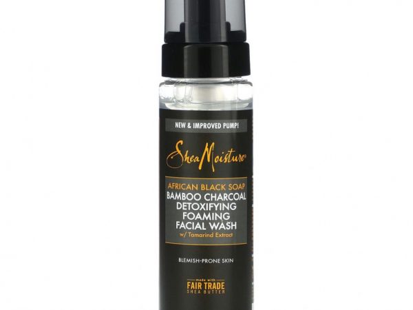 SheaMoisture, African Black Soap, очищающая пенка для умывания с бамбуковым углем и экстрактом тамаринда, 222 мл (7,5 жидк. Унции)