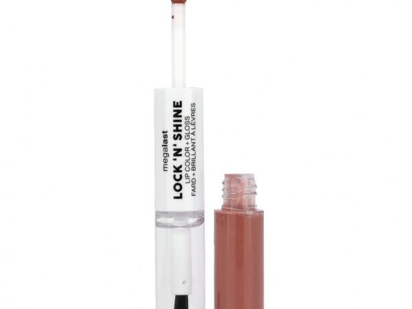 wet n wild, Megalast, Lock 'N' Shine, краска для губ и блеск, лепестки лотоса, 4 мл (0,13 жидк. Унции)