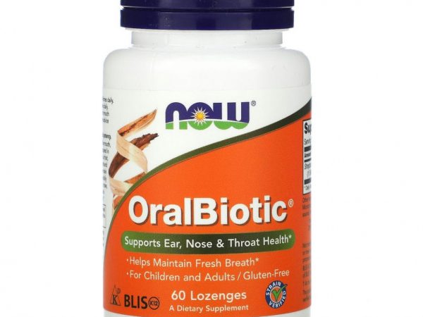 NOW Foods, OralBiotic, 60 леденцов