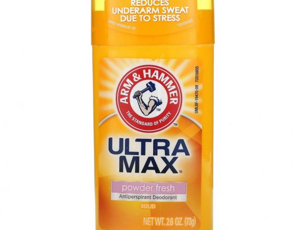 Arm & Hammer, UltraMax, твердый дезодорант-антиперспирант для женщин, свежий пудровый аромат, 73 г (2,6 унции)