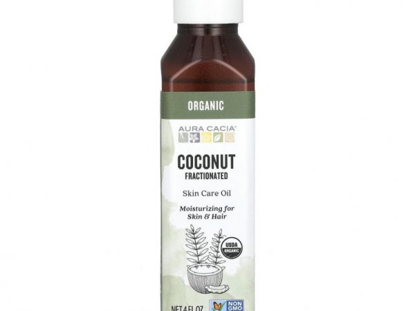 Aura Cacia, Органическое масло для тела, фракционированное кокосовое масло, 118 мл
