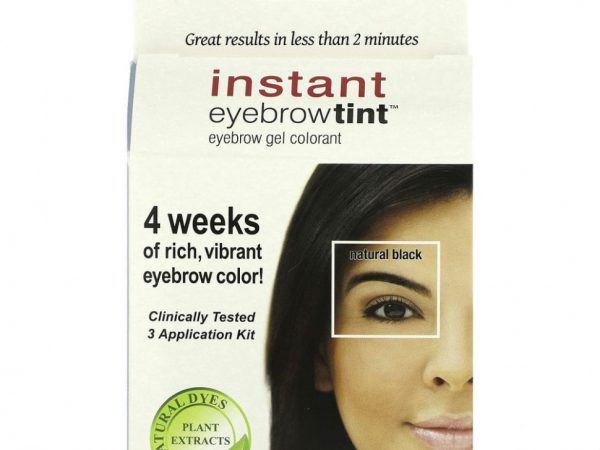 Godefroy, Мгновенный оттенок для бровей, Natural Black, 3 комплекта для нанесения