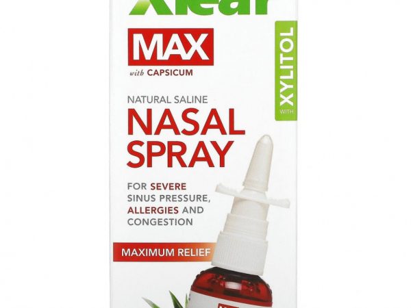 Xlear, Max, Назальный спрей с натуральным солевым раствором и ксилитом, максимальное облегчение, 1,5 жидких унции (45 мл)
