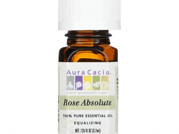 Aura Cacia, 100 % чистое эфирное масло, розовый абсолют, 3,7 мл (0,125 жидкой унции)
