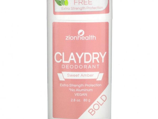 Zion Health, Bold, глиняный сухой дезодорант, сладкая амбра, 80 г (2,8 унции)