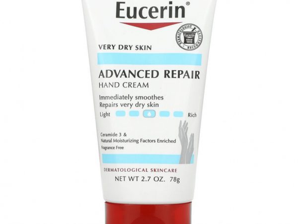 Eucerin, Крем для рук для продвинутого восстановления, без запаха, 2,7 унции (78 г)
