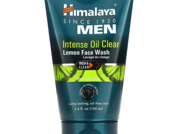 Himalaya, Men, Intense Oil Clear, средство для умывания с лимоном, 3,4 жидких унции (100 мл)