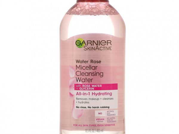 Garnier, SkinActive, Water Rose Micellar Cleansing Water, 13.5 fl oz (400 ml)