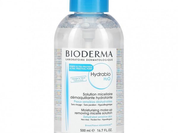 Bioderma, Hydrabio H2O, увлажняющий раствор мицелл для снятия макияжа, 500 мл (16,7 жидк. Унции)