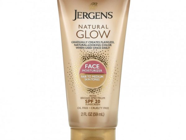 Jergens, Увлажняющее средство Natural Glow для ежедневного ухода за лицом, SPF 20, оттенок Fair to Medium, 59 мл