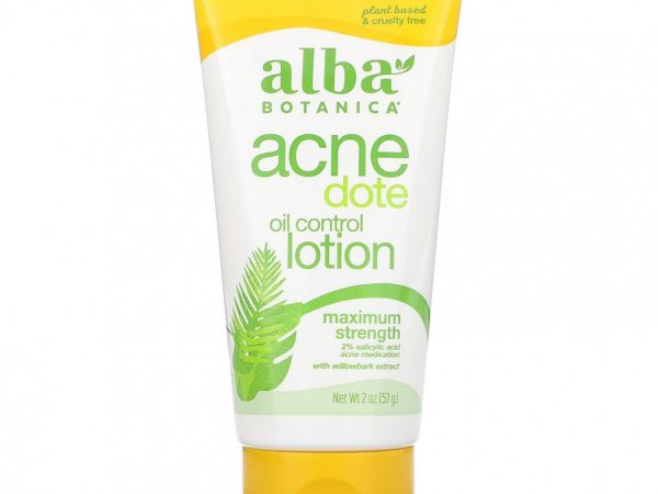 Alba Botanica, Acne Dote, Лосьон для контроля уровня кожного сала, Без масла, 2 унц. (57 г)