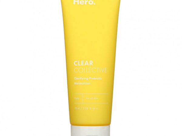 Hero Cosmetics, Clear Collective, очищающий увлажняющий крем с пребиотиками, 70 мл (2,36 жидк. унции)