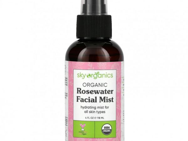 Sky Organics, Rosewater Toner, 100% Pure Organic, 4 fl oz (118 ml)