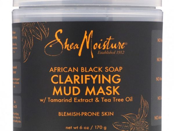 SheaMoisture, очищающая грязевая маска, африканское черное мыло, 170 г (6 унций)