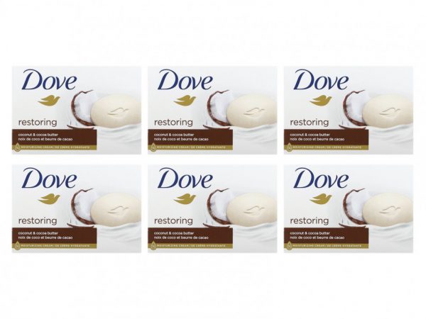 Dove, восстанавливающее, с кокосом и кокосовым маслом, 6 кусков по 106 г (3,75 унции)