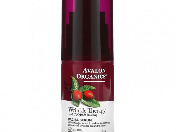 Avalon Organics, Wrinkle Therapy с коэнзимом Q10 и шиповником, сыворотка для лица, 16 мл (0,55 жидк. Унции)