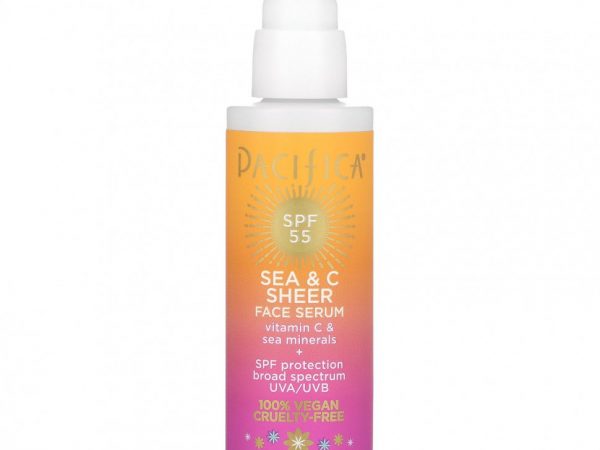 Pacifica, Прозрачная сыворотка для лица Sea & C, SPF 55, 50 мл (1,7 жидк. Унции)