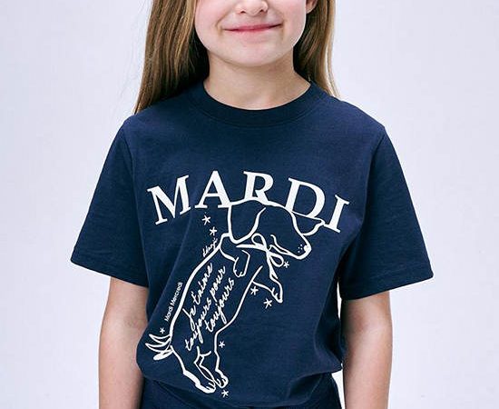 MARDI MERCREDI LES PETITS T-Shirt Swing The Tail Ddanji Navy Ivory