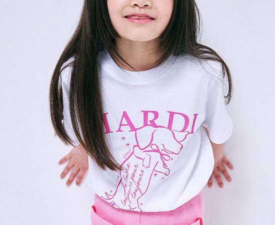 MARDI MERCREDI LES PETITS T-Shirt Swing The Tail Ddanji White Pink