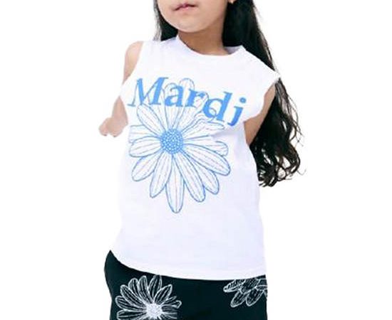 MARDI MERCREDI LES PETITS Kids Sleeveless Flowermardi White Blue