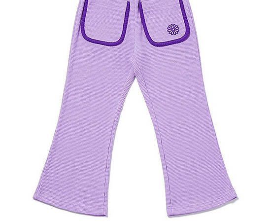 MARDI MERCREDI LES PETITS Kids Waffle Flare Pants Lavender Violet