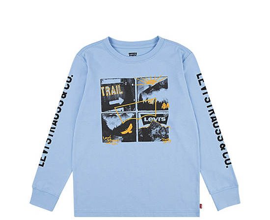 LEVI'S KIDS Boy T-shirt Follow The Trail Long Sleeves Placid Blue