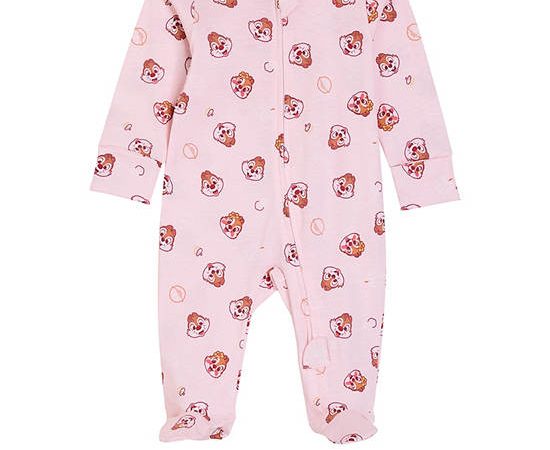 Angel Baby Girl Infant Bodysuit Lond Sleeves Chip'n Dale Pink