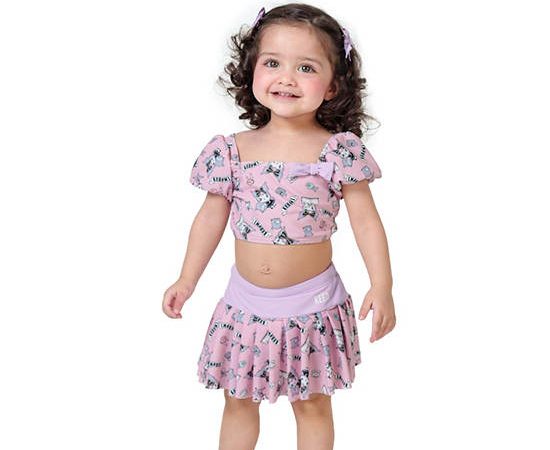 KEED Girl Swimwear Two Pieces Kuromi Purple