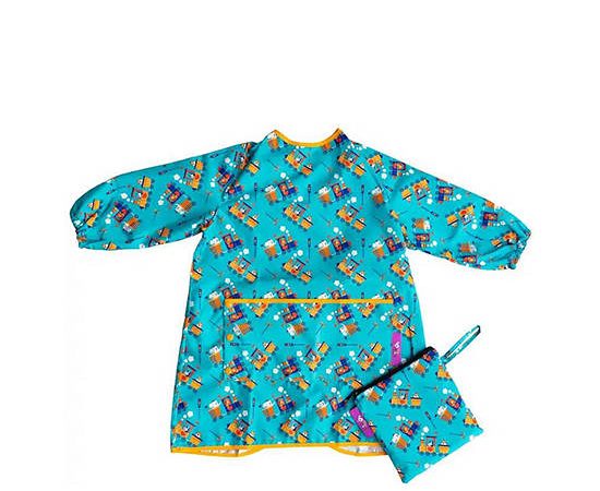 TIDY TOT Toddler Long Length Coverall Bib Trains