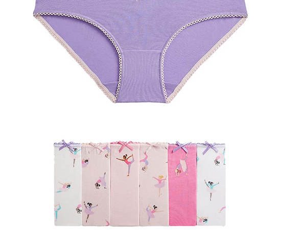 MARKS & SPENCER KIDS Girl Toddler Knickers Cotton with Stretch Ballerina 7 Pack Multi-Color