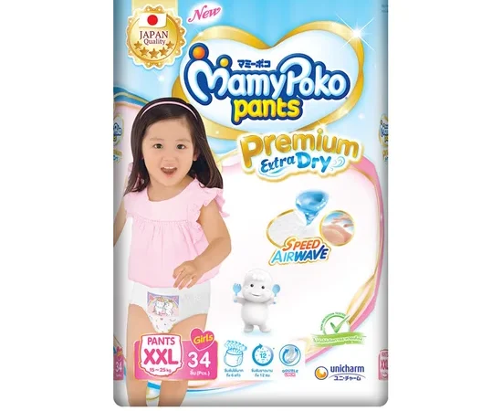 MAMYPOKO Baby Diapers For Girls POKO Extra Dry Size XXL34