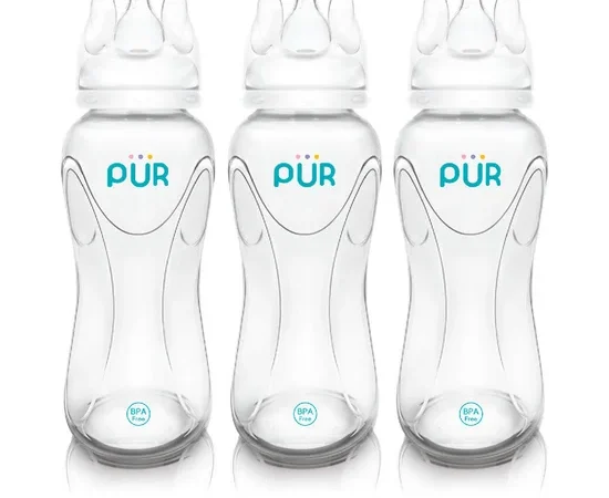 PUR Advanced Slim Neck Bottle, 8 oz, Pack 3 Pcs. White