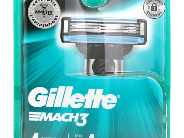 Gillette, Сменные кассеты Mach3, 4 шт.