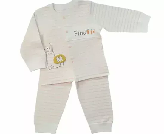 BABY STONE Orange streak cream Baby two pieces set,long sleeve