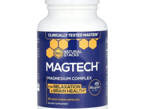 Natural Stacks, MagTech, комплекс магния, 90 растительных капсул