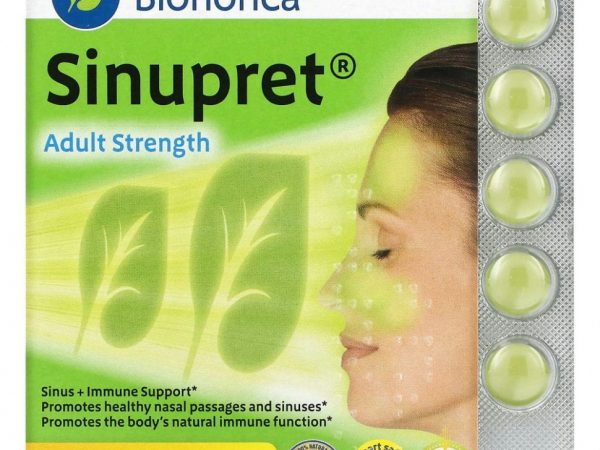 Bionorica, Sinupret, Adult Strength, поддержка здоровья носовых пазух и иммунной системы для взрослых, 25 таблеток